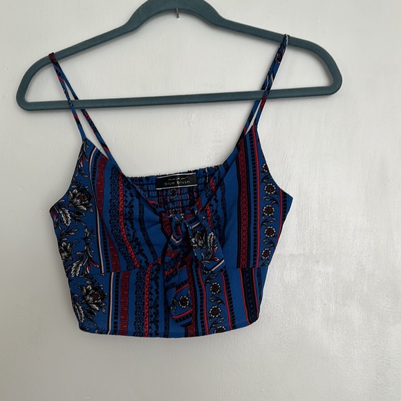 Blue Blush Marine Blue Boho Crop Top & High Waist Wide leg Pant Two Piece. - Picture 2 of 7